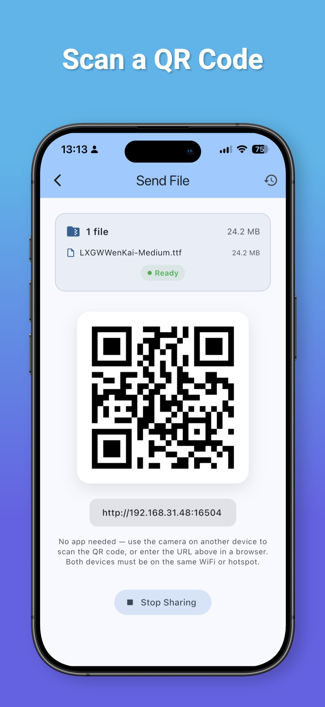QRDrop screenshot